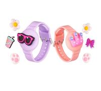 Dingfeiyu Braccialetto per Apple AirTag Impermeabile, Anti-smarrimento e Anti-graffio Custodia Cover AirTag per Bambini, Adolescenti, Anziani (rosa + viola)