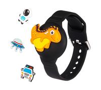 Dingfeiyu Braccialetto per Apple AirTag Impermeabile, Anti-smarrimento e Anti-graffio Custodia Cover AirTag per Bambini, Adolescenti, Anziani (nero)