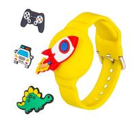 Dingfeiyu Braccialetto per Apple AirTag Impermeabile, Anti-smarrimento e Anti-graffio Custodia Cover AirTag per Bambini, Adolescenti, Anziani (giallo)