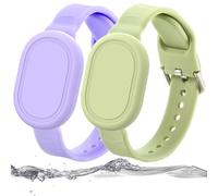 Dingfeiyu Braccialetto per Xiaomi Smart Tag, Anti-smarrimento e Anti-graffio Custodia Cover per Bambini, Adolescenti, Anziani (verde + viola)