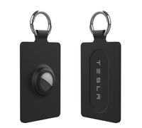 Dingfeiyu Portachiavi Airtag Card per Tesla, in silicone anti-smarrimento e antigraffio, accessorio per Model 3 Y S X, localizzatore GPS Tracker portachiavi per Tesla (nero X 1)