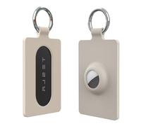Dingfeiyu Portachiavi Airtag Card per Tesla, in silicone anti-smarrimento e antigraffio, accessorio per Model 3 Y S X, localizzatore GPS Tracker portachiavi per Tesla (beige X 1)