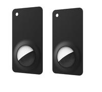 Dingfeiyu Slim Wallet Card Compatibile con Apple AirTag, Portafoglio Airtag Uomo Carte per Borsa, Zaino, Portafoglio, Valigia, Pochette, Super Leggero & La metà di una carta di credito (Nero x 2)