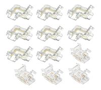 DINGFENG 12 Connettori Led Cob Striscia, Connettori Angolari Led | Accessori Di Connessione Usb Per Strisce Cob Larghe 10 Mm A 2 Pin, 4 Centrali Trasparenti Per 12v 24v