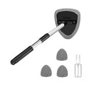 DINGFENG Auto Parabrezza Pulitore, Pulizia dei Finestrini con Manico con 180°Kit Maniglia Girevole Upgrade,con 2 Panni Microfibra e 1 Panno per Pulizia per Il Parabrezza o Il finestrino dell'auto