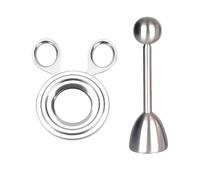 DINGFENG Rompi Guscio Uova alla Coque 2 Pezzi in Acciaio Inossidabile, Taglia Guscio Sgusciatore per Uova Sode, Rompi Guscio Apri Uovo per Colazione Brunch Famiglia Regalo