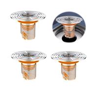 DINGFENG Siphon de Sol Anti-Odeur, Douche Siphon Anti-Odeur, Paquet de 3 Noyaux de Siphon de Sol, pour Douches de Cuisine, Diamètre du Trou de Douche de Drainage 32-44 mm, Drain Contre Les Odeurs