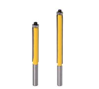 DingGreat 2Pcs 8mm Gambo Punta da fresa per rifilare con cuscinetto, Fresa a Taglienti Diritti con Cuscinetto, Fresa per lavorazione del legno, lama extra lunga