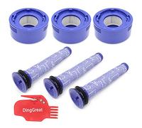 DingGreat 3 Filtro Pre e 3 Post di Ricambio per Dyson V7 V8 Animal Assoluta Cordless Aspirapolvere, sostituisce # DY-96566101, DY-96747801 (con spazzola di pulizia)
