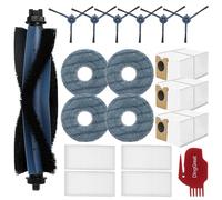 DingGreat Accessori per robot aspirapolvere Eufy Omni C20, Eufy Omni C20, set di ricambio per robot aspirapolvere (1 spazzola principale+4 Mop Pads+6 spazzole laterali+4 filtri Hep 3 sacchetti per