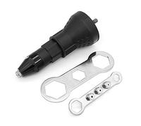 DingGreat Accessorio per rivetto cieco per avvitatrice a batteria o trapano, Rivetto dado elettrico Strumento rivetto Chiave senza filo Inserto adattatore adattatore Auto rivettato (Nero)