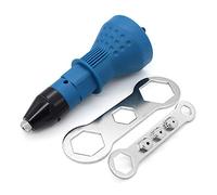 DingGreat Accessorio per rivetto cieco per avvitatrice a batteria o trapano, Rivetto dado elettrico Strumento rivetto Chiave senza filo Inserto adattatore adattatore Auto rivettato (Blu)