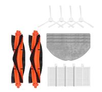DingGreat Set di 12 accessori per aspirapolvere robot Xiaomi E10 / E12 / B112 Pacchetto con 2 spazzole principali, 4 spazzole laterali, 4 spugne e 4 panni