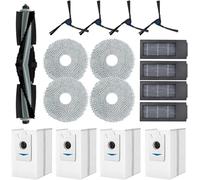 DingGreat Set di accessori di ricambio per aspirapolvere robot Ecovacs DEEBOT X2 Omni / X2 / X2 Pro / DEX86, 1 spazzola principale, 4 spazzole laterali, 4 filtri, 4 panni per mocio e 4 sacchetti per