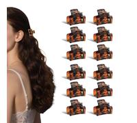 dinghaole 12 fermagli per capelli, quadrati opachi antiscivolo, piccoli artigli rettangolari, durevoli, antiscivolo, colorati, accessori per capelli sottili, ricci, donne e ragazze