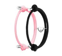 dinghaole 2 braccialetti magnetici a forma di cuore, coppia di braccialetti coordinati con ciondolo a forma di cuore, braccialetti per relazioni, regali di coppia per fidanzato, fidanzata, uomini