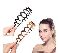 Dinghaole 2 Pezzi Fasce per Capelli Zig Zag, Pettine per Capelli con Denti di Squalo, Capelli In Plastica A Forma Ondulata Accessorio Cerchi Capelli, per Donne, Ragazze, Uomini