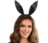 Dinghaole Fascia per capelli con orecchie di coniglio, accessorio per costume per conigli, 1 pezzo (1 pezzo), nero, donna, ragazza, femmina, 14 cm, fascia per capelli da donna, 1 set, 1 articolo, 1