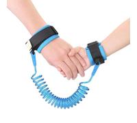 Dinghaole Guinzaglio di sicurezza elastico blu da 2 m per bambini - cinturino da polso anti-smarrimento per bambini, imbracatura regolabile e redini da passeggio per ragazzi e ragazze