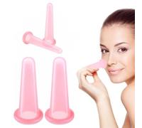 dinghaole Set di coppettazione facciale in silicone, kit di coppettazione sottovuoto, per viso, collo, schiena, occhi, massaggi sottovuoto, anti cellulite, strumento di bellezza anti-invecchiamento, 4