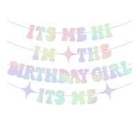 Dinghaole Striscioni Buon Compleanno,Glittery Its Me Hi Im The Birthday Girl Its Me Banner Birthday Party Decorations, Decorazioni Compleanno, Decorazioni per Feste