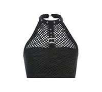 DINGJIUYAN Y2k Top con spalle scoperte per donne Crop Top Vestiti Fairy Grunge Alt Camis Goth Cosplay Corsetto Top, Y-Nero., L