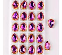 DINGK Vetro Cristallo Forma Goccia d'Acqua 3 Dimensioni Arcobaleno e Gelatina Colori Caramelle Punto Colla Posteriore su Perline Strass Applique Finiture Fai da Te