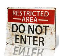 dingleiever - Cartello Area Restricted -Do Not Enter Wall Art Sign 811"