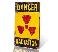 dingleiever - Cartello di pericolo - Danger Radiation Allied Military Vintage Tin Sign - Outdoor Funny Signs