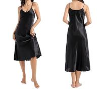Dinglong Gonna Notte Donna Camicia da Notte da Donna, Abito da Notte, Sexy Scollo a V, Vestaglia, Biancheria da Notte Lunga Camicia Senza Maniche Donna Profumo alla Vaniglia Vestiti Estivi Lunghi