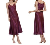Dinglong Gonna Notte Donna Camicia da Notte da Donna, Abito da Notte, Sexy Scollo a V, Vestaglia, Biancheria da Notte Lunga Camicia Senza Maniche Donna Profumo alla Vaniglia Vestiti Estivi Lunghi