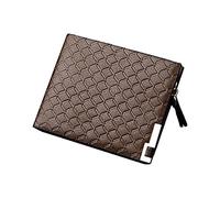 Dinglong Idea Regalo Uomo Uomo Uomo Stampato Affari Breve Casual 3 Pieghe Cerniera Orizzontale Materiale Vintage Moda Portafoglio Idea Regalo Uomo, marrone, taglia unica, portafogli personalizzati