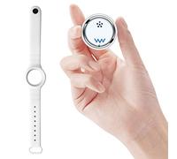 Dinglong Mini Tracker GPS con Braccialetto - Ricaricabile, Bluetooth, LED per Trovare Chiavi, Localizzatore e Tracker Sonoro, Anti-smarrimento - Colore: Bianco