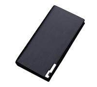Dinglong portafoglio uomo con cerniera Fashion ID Portafoglio lungo da uomo in tinta unita Borsa con più slot per schede Pochette portafoglio uomo con cerniera (B, One Size)