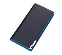 Dinglong portafoglio uomo con cerniera Fashion ID Portafoglio lungo da uomo in tinta unita Borsa con più slot per schede Pochette portafoglio uomo con cerniera (A, One Size)