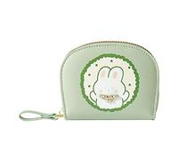 Dinglong Portamonete per bambini e bambine, coniglio dei cartoni animati carino multi carta da donna portacarte multifunzionale grande capacità cerniera borsa a mano borsa per moneta bambina, verde,