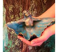Dinglong Statua della dea dell'oceano con guscio di conchiglia, statuetta di madre in resina statua di luna di madre, sirena Conch Girl Body Mini Decorazione Decorazione Decorazione