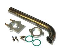 DingMotuo Tubo di scarico in acciaio inossidabile con testa raffreddata ad acqua per barche RC alimentate a gas da 23 a 26 CC, kit di tubi di montaggio da 2/8 pollici con O-Ring e hardware di