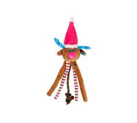 DINGO Giocattolo per Cani Renna con Cappello Rosa, Corda e Cigolio Cucito, Divertente Regalo di Natale per Cani, Lungo 50 cm, Multicolore 17482