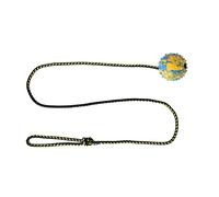 DINGO Palla per Cani con Testura - Riempita di gomma, con campana e corda lunga 100 cm per sport canini, agilità - Taglia media - Colore casuale (17317-2)