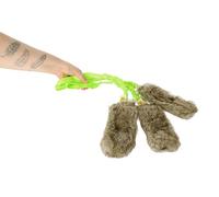 DINGO Set: 3 x Giocattoli da Caccia in Pelliccia Sintetica - Teaser con Squittio, Manico Elastico 55 cm, per Agility, Addestramento del Cane, Corsa e Gioco, Verde (Z30028)