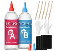 DINGSEN 5 minuti colla epossidica 250ml - Colla bicomponente a rapida essiccazione - Colla epossidica per riparare plastica dura, metalli, ceramica, legno e altro