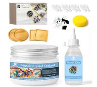 DINGSEN Kit di Mosaico, composto da Piastrelle di Mosaico, Sottobicchieri in Bambù, Colla e Guarnizione di Riempimento, Ideale per progetti fai da te e decorazione domestica