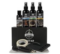 DINGSEN Kit di pulizia per chitarra, set professionale di 8 pezzi con detergente per chitarra, olio per tastiera, cera lucidante, detergente per corde, taglierina 3 in 1 e panno in microfibra