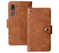 Dingshengk Marrone Retro Vera Pelle Case TPU Silicone per Doro 8050 5.7" Custodia Caso Premium Leather Cover Flip Guscio Protettiva Copertina Portafoglio Magnetico Anti Urto e Anti Graffi