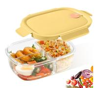 Dinhauyon Lunch Box, Scatola da pranzo con 3 compartmenti, Scatola pranzo da 900 ml per forno a microonde e forno, ufficio, scuola, pasta, insalate e scatole di frutta