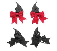 DINHEAROM 2 paia Fermagli Capelli a Forma di Pipistrello e Corna da Diavolo per Halloween Accessori Gothic Leggeri per Acconciature Versatili Decorazioni DIY Costume Spooky