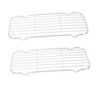 DINHEAROM 2 Pezzi Griglia di Scolo Piccola Griglia di Raffreddamento Griglia di Raffreddamento Griglia di Cottura in Filo Griglia di Cottura Kit Griglia per Tacchino Piccola Griglia per