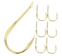 DINHEAROM 20 Pezzi Ami Porta Esche Ami Da Pesca Con Ardiglione in Rame Gambo Spinato Ami Porta Esche Con Becco Amo Da Pesca Forgiato Con Gambo Lungo Per Acqua Salata Acqua Dolce