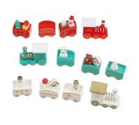DINHEAROM 24pezzi Mini Treni Natalizi con Decorazioni di Pupazzi di Neve per FESTIVITÀ Kit di Ornamenti per Torte e Decorazioni Natalizie per Piccole Aree